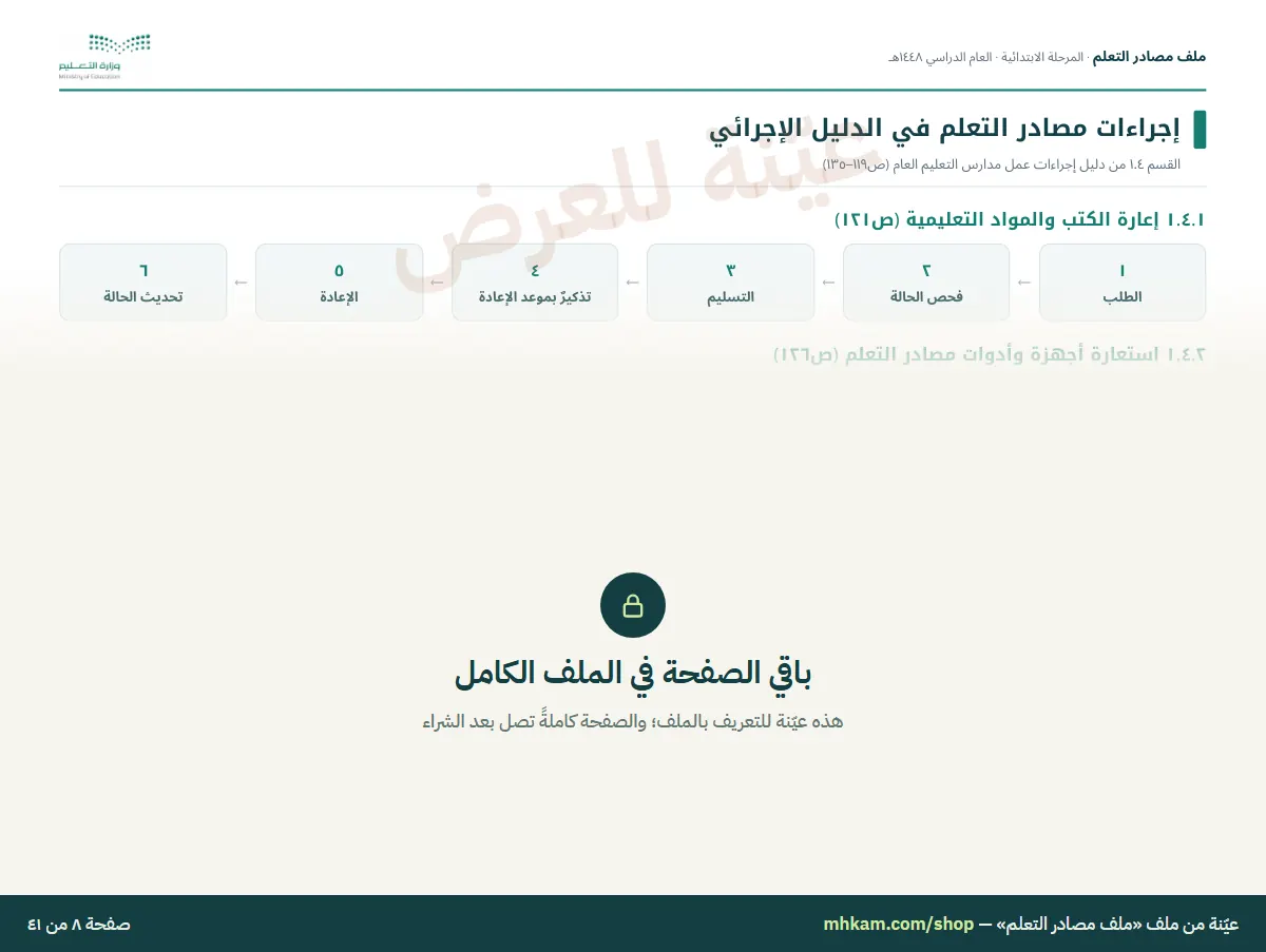 ملف مصادر التعلم: صفحة ٤ من العيّنة