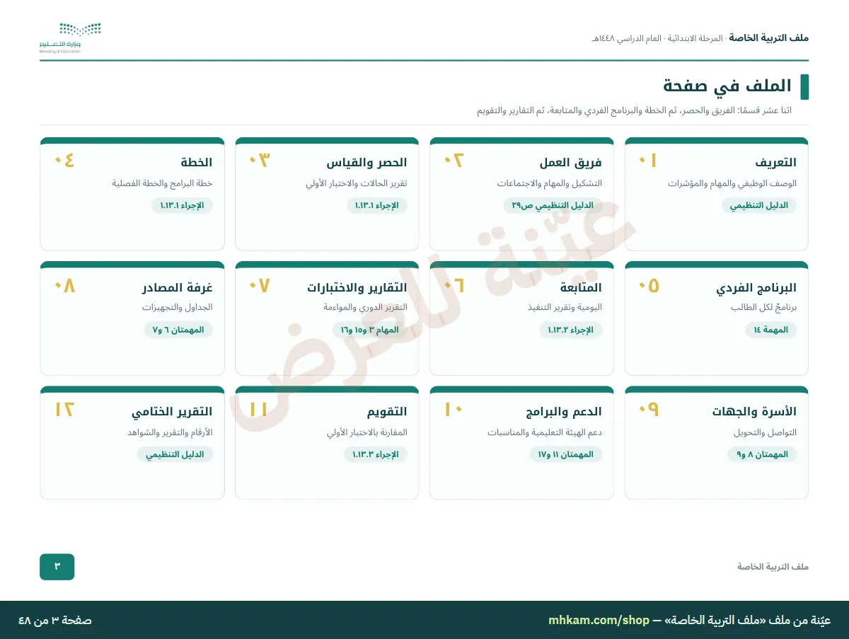 ملف التربية الخاصة: صفحة ٢ من العيّنة