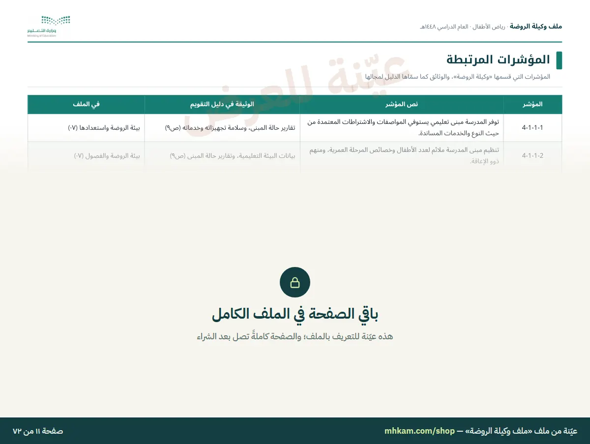 ملف وكيلة الروضة: صفحة ٤ من العيّنة